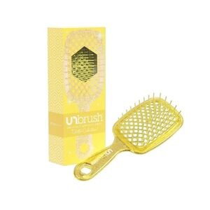 UNbrush Glitter Detangling Hair Brush Yellow Anti-Static Vent NEW